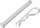 4pcs 8mm x 90mm Flat Head Zinc-Plating Solid Steel Pin with 10pcs 3mm x 60mm R Shaped Spring Cotter Clip Pin