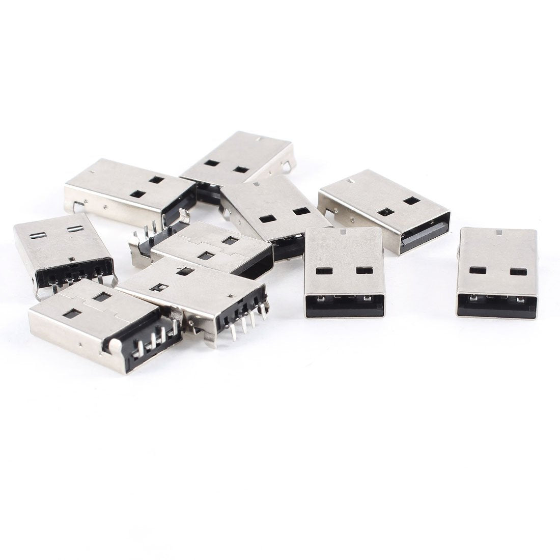a13081900ux0058 USB Male Type A Port Right Angle 4-Pin DIP Jack Socket Connector, 10 Pieces