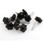10pcs M8 x 40mm Male Thread 32mm Hex Shaped Head Clamping Knob Black
