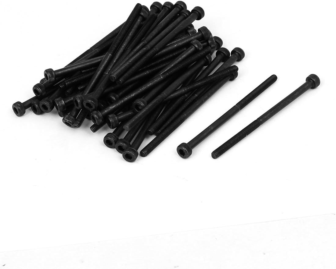 M3 x 55mm Alloy Steel 12.9 Grade Bolt Hex Socket Head Cap Screw Black 50pcs