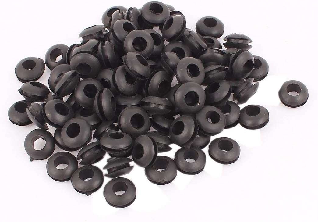 Wearing Resistant 4mm Inner Dia Double Side Rubber Grommets 100 Pcs