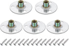 5Pcs M10 Brad Hole t Nut, 50mm/2inch Round Base Weld Nuts Flange Insert Female Thread with Mounting Screws for Wood Furniture