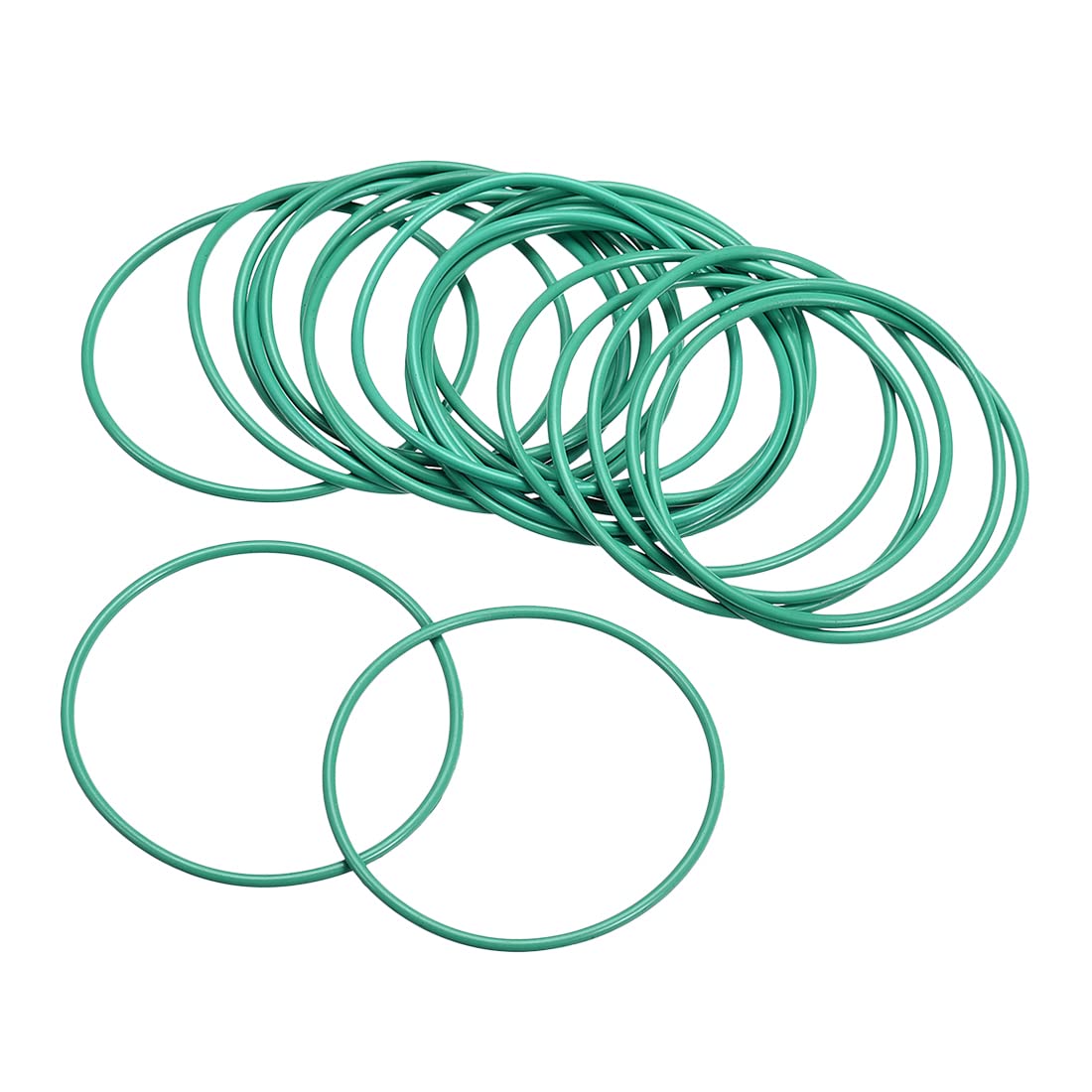 Fluorine Rubber O-Rings, 43mm OD 40mm ID 1.5mm Width FKM Seal Gasket for Machinery Plumbing, Green, Pack of 20