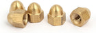 5pcs M6 Female Thread Nut DIN1587 Dome Cap Head Hex Brass Tone