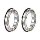 F6806ZZ Flanged Ball Bearing 30x42x7mm Double Shielded Chrome Steel Bearings 2pcs