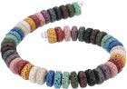 Mix Colors Lava-Rock Stone Beads for Jewelry Making 10x4mm Essential Oil Diffuser Stone Beads, 45pcs