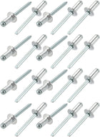 20 Pcs 6.4mm x 13mm Aluminum Open End Large Flange Blind Rivets