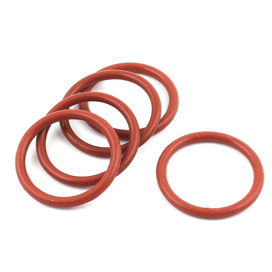 Rubber 33mmx27mmx3mm Oil Seal O Rings Gaskets Washers Brick Red 5 Pcs
