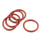 Rubber 33mmx27mmx3mm Oil Seal O Rings Gaskets Washers Brick Red 5 Pcs