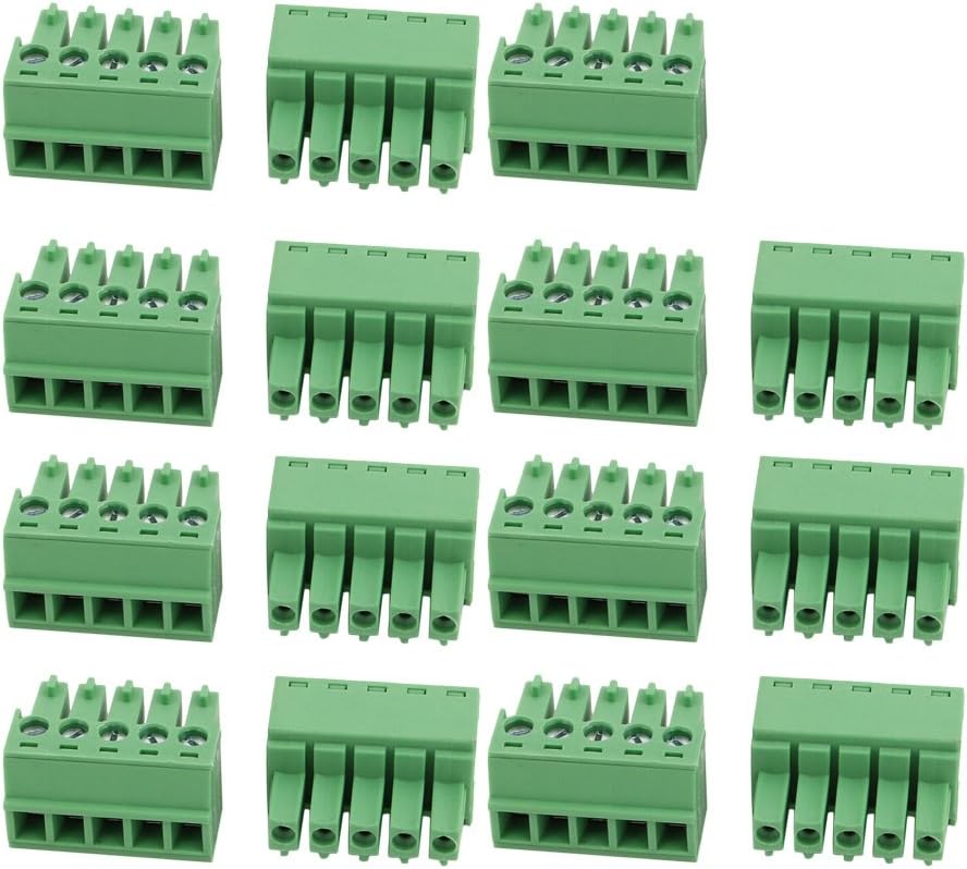 15Pcs LC1 AC300V 8A 3.81mm Pitch 5P PCB Terminal Block Wire Connection