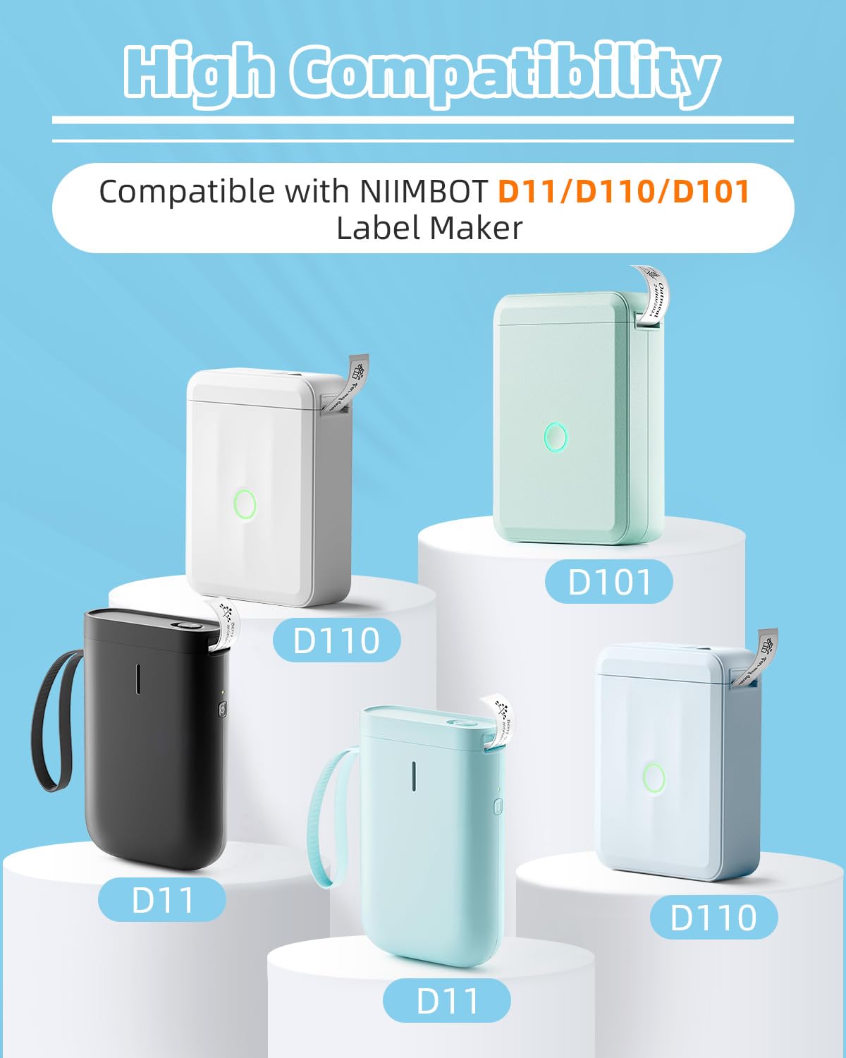 Cinta de etiquetadora compatible con NIIMBOT D11/D110 Label Maker