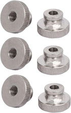 Knurled Thumb Nuts, 6Pcs M6x1mm 304 Stainless Steel Round Knobs Fastener for 3D Printer Parts, Silver Tone