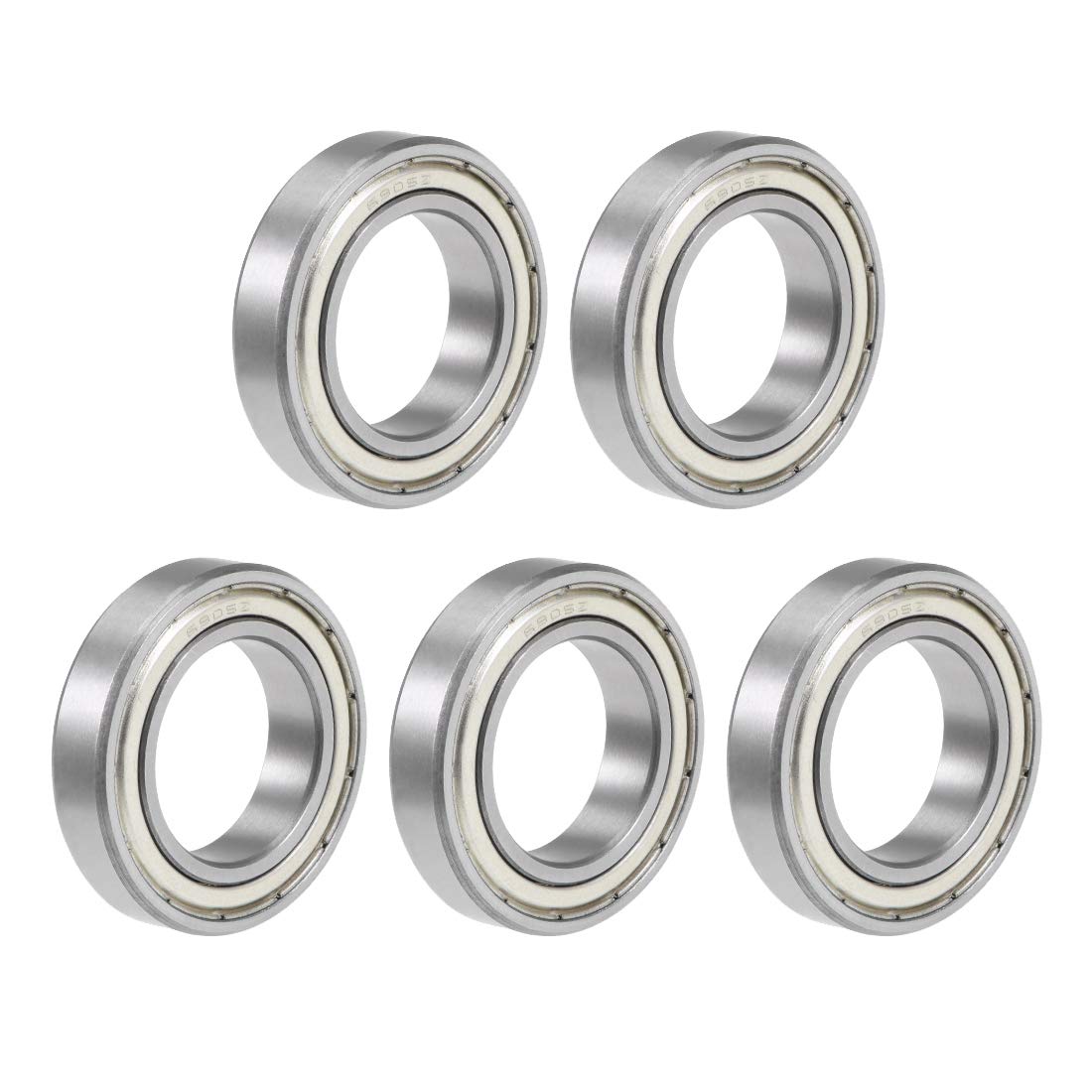 6905Z Deep Groove Ball Bearing 25x42x9mm Single Shielded Chrome Steel Bearings 5-Pack
