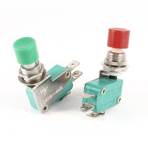 2pcs DS438-448 Red Green SPDT Micro Push Button Switch AC 16A 125/250V