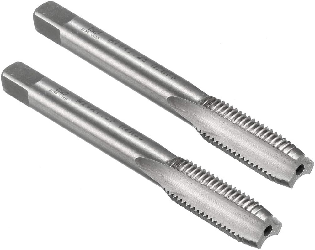 Metric Machine Thread Tap M10 x 1.25 H2 High Speed Steel Straight Flutes Screw Tapping Threading Machinist Repair DIY Tool 2pcs