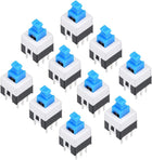10 Pcs 6 Pin PCB Light Touch Locking Latching Push Button Tact Tactile Switch 7 x 7 x 12mm