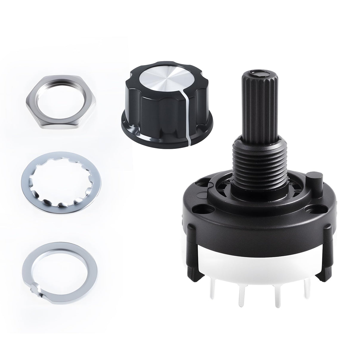 LinkMejor RS26 2P6T Rotary Band Switch, 2 Pole 6 Position, 1 Deck