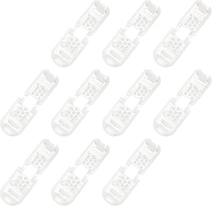 10Pcs Cord End Tips, Nylon Zipper Pull Cord Stopper Drawstrings Ends Cord Lock for Backpack Sneakers Jacket Shoes (20x12mm, Clear)