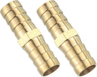 2 Pcs Brass Hose Barb Fitting Straight Connector Coupler, 9/16" ID Brass Fitting Air Hose Fittings for Connecting Water Fuel Air, Oil Hoses