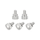 Knurled Thumb Screws, M4x6mm Brass Shoulder Bolts Grip Knobs Fasteners, Nickel Plated 5Pcs
