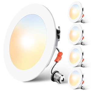 LinkMejor 4 Pack 4 Tommer LED Indbygget Tilpasningslampe, 5CCT Dimbar