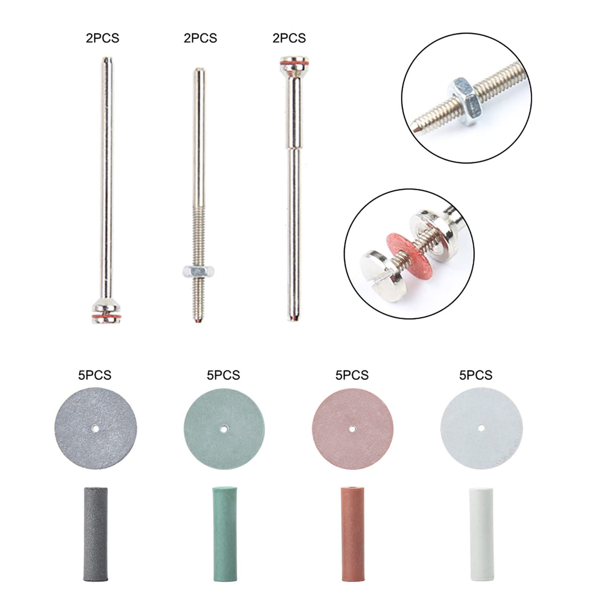 Kit di 46 pezzi di lame per lucidatura in silicone, assortimento per laboratorio rotativo manuale