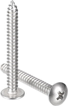 Phillips Head Self Tapping Screws, #12x2" 304 Stainless Steel Wood Sheet Metal Screw 50pcs