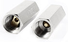 2 x Silver Tone 1/4PT Female Thread Straight One Way Check Valve