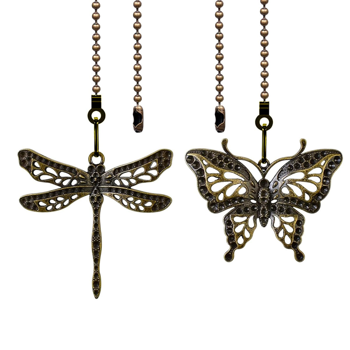 LinkMejor 2Pcs Bronze Dragão & Borboleta Extensão de Corda de Chuveiro de Teto