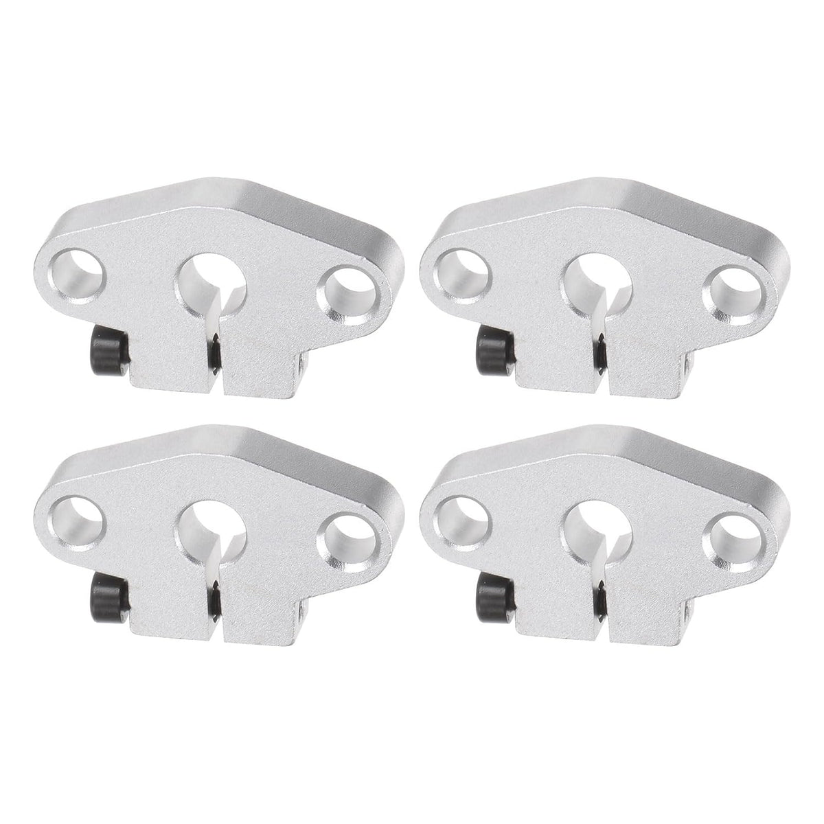 4PCS SHF8 Linear Motion Rail Clamping Rod Rail Guide Support, Aluminum Mounting Bracket for 8mm Diameter Linear Motion Rod, Silver Tone