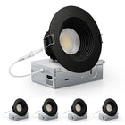 LinkMejor 4 Pack 4 Zoll Schwarz Anti-Glare LED Einbauleuchte, Einbausattelung Deckenleuchte