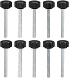 M4 x 40mm Metric Male Thread Knurled Clamping Knobs Grip Thumb Screw on Type Hand Clamping Handle Bolt with Plastic Knobs Black 10 Pcs