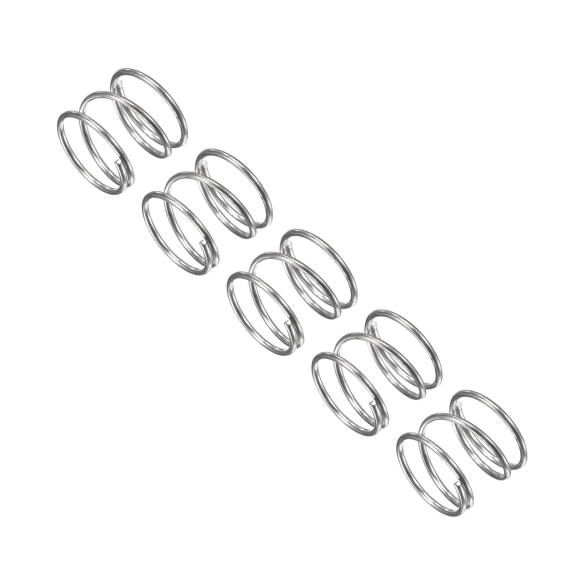 Compression Spring, 5Pcs 304 Stainless Steel, 11mm OD, 0.8mm Wire Size, 10mm Free Length, Silver Tone