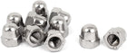 M8 Thread 304 Stainless Steel Dome Head Cap Acorn Hex Nuts 10Pcs