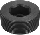 1Pcs Male Thread Socket Pipe Plug, PT 2" Carbon Steel Internal Hex Thread Pipe Caps for Pipe Fitting and Sealing, Black
