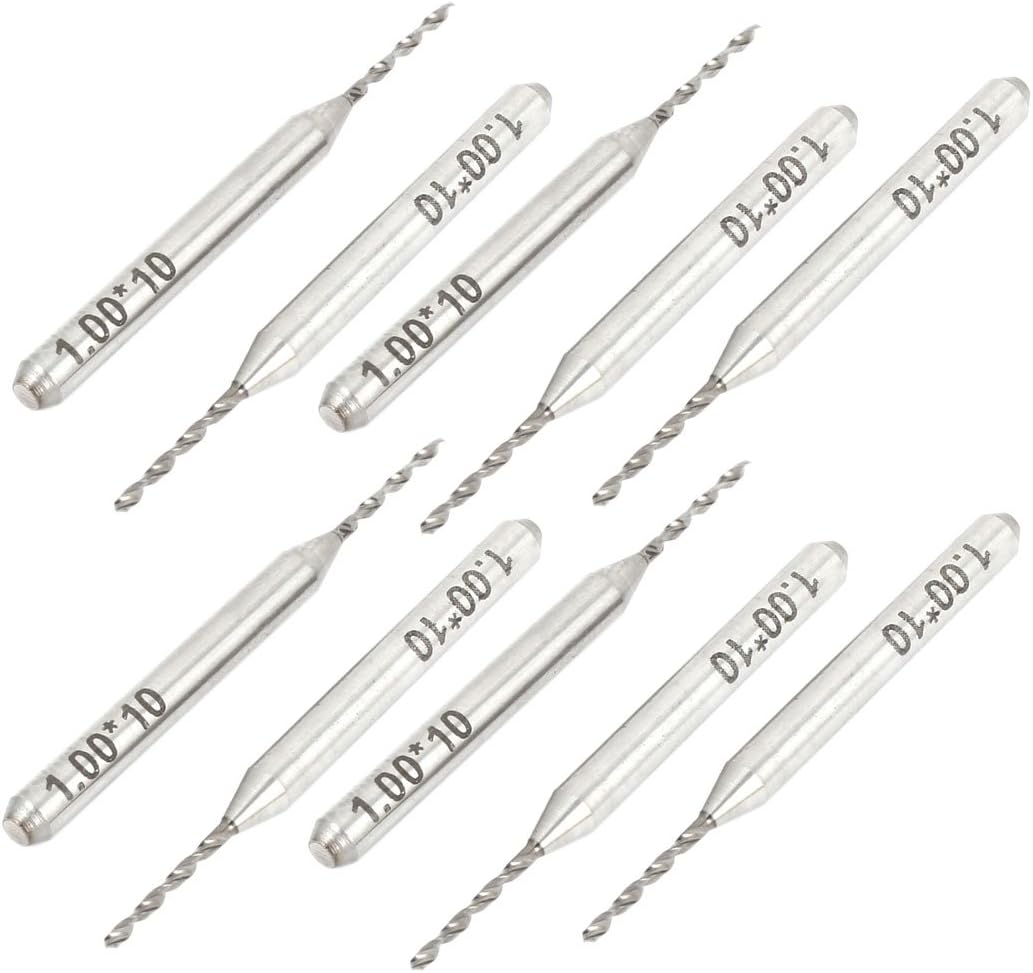 10pcs 1.0mm Tip Spiral Flute Tungsten Carbide Micro PCB Drill Bits