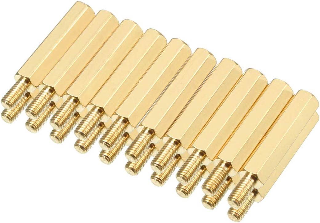 20pcs M3 20+6mm Female Male Thread Brass Hex Standoff Spacer Screws PCB Pillar