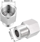 Pipe Fitting Adapter M20 Male to M20 Female, Stainless Steel for Water Oil Air Pressure Gauge