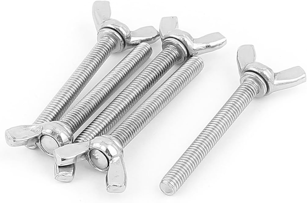 304 Stainless Steel M6 Wing Shape Butterfly Head Screws Bolts 5pcs