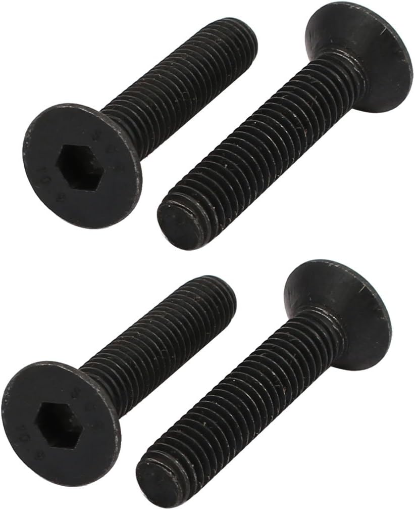 4pcs M6x30mm Flat Countersunk Head Hex Socket Left Hand Thread Bolt DIN7991