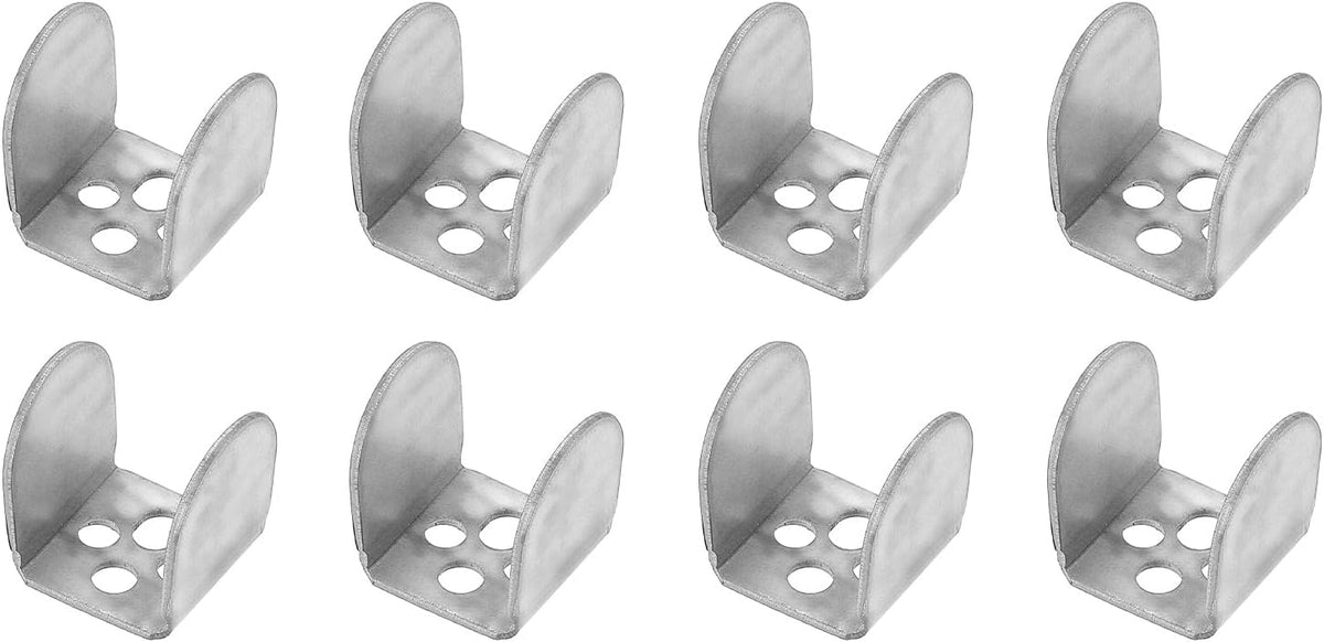 8 Pcs U Bracket for 0.73" Panels, 23 x 22.5 x 26mm Metal U Shaped Fasteners Brackets for Guardrail or Partitions Connection, Silver