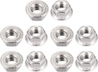 3/8-16" Serrated Flange Hex Lock Nuts, 304 Stainless Steel, 10 Pcs