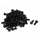 M8x20mm Full Thread Nylon Hex Hexagon Head Cap Screw Bolt 100Pcs Black