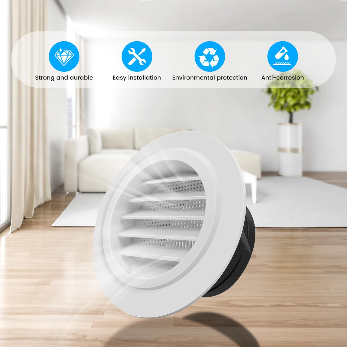 LinkMejor 2Pack 4Calowe Okienka na ścianę, okrągłe pokrycie o średnicy 100mm