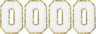 4pcs Glitters Number Patches 8.4cm / 3.3" Chenille Embroidery Numbers Iron-On Patches for Team Uniform Sports T-Shirt, Hats, Bags (White, 0)