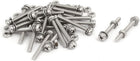 M3x25mm 304 Stainless Steel Phillips Pan Head Bolt Screw Nut w Washer 25 Sets
