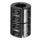 Shaft Coupling, 3/4" to 3/4" Bore, 1-1/2" OD, 2-1/4" Length, Black Oxide Plated Rigid Single Split Clamping Coupling with 1/4"-28 x 5/8" Set Screws for 3D Printer Motor Wheel