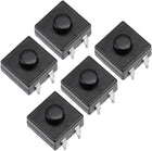 5 Pcs 12x12x9mm 3 Poles PCB Latching Tactile Tact Push Button Switch for Torch