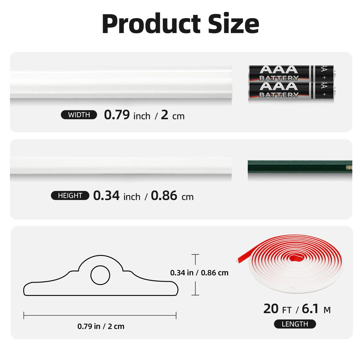 LinkMejor 20FT Flexibles Kleben und Abziehen Wand profile Fassung
