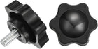 2Pcs Star Knobs, M6x12mm Plastic Hex Shaped Clamping Handle Screw Knobs, Hand Tightening Star Screw Knob for Machinery Umbrella Base Replacement